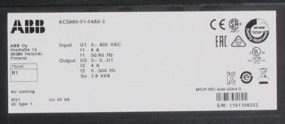 ABB ACS 880-01-04A0-3 Inverter Drive-Inverter Drive-Used Industrial Parts