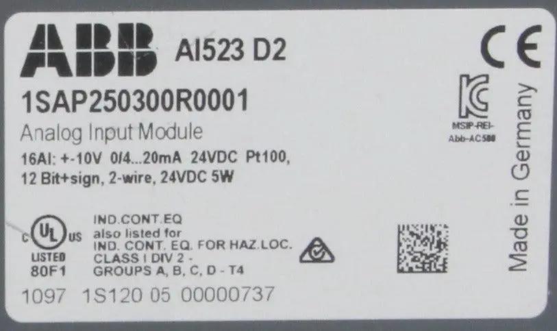 ABB AI523 Analog Input Module-Analog Input Module-Used Industrial Parts