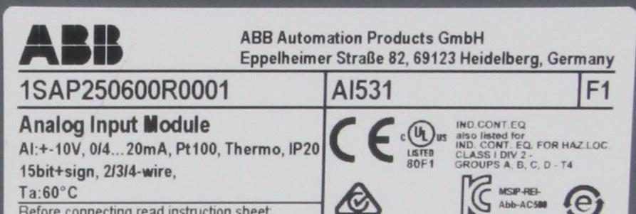 ABB AI531 Analog Input Module & Terminal Unit-Analog Input Module-Used Industrial Parts