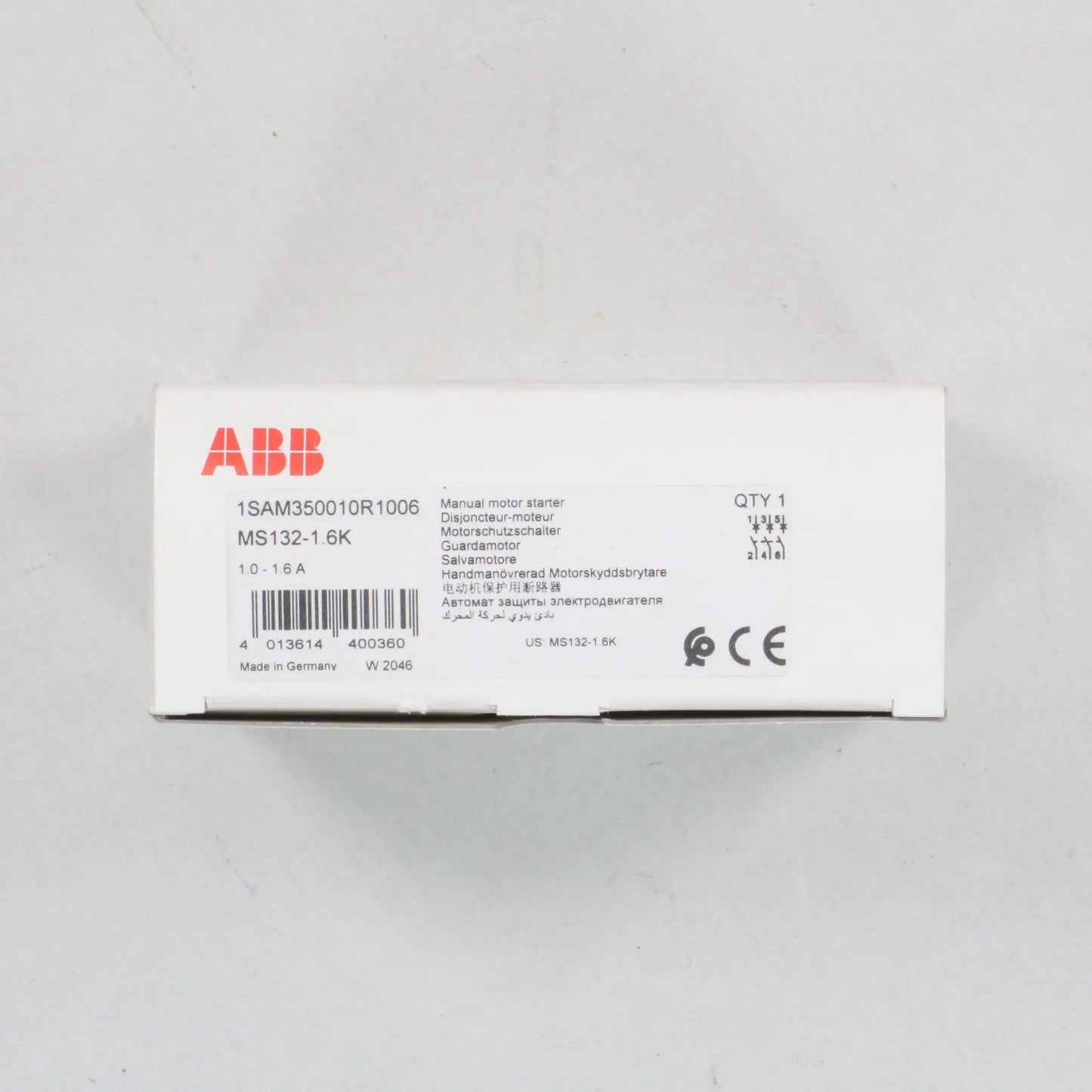 ABB MS132 1.6K Manual Motor Starter-Manual Motor Starter-Used Industrial Parts