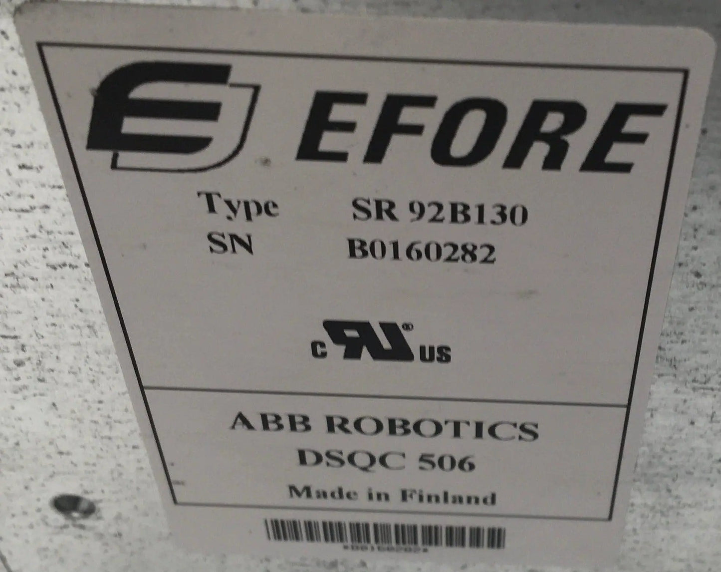 ABB Robotics DSQC 505 Efore SR 92B130 Power Supply-Power Supply-Used Industrial Parts
