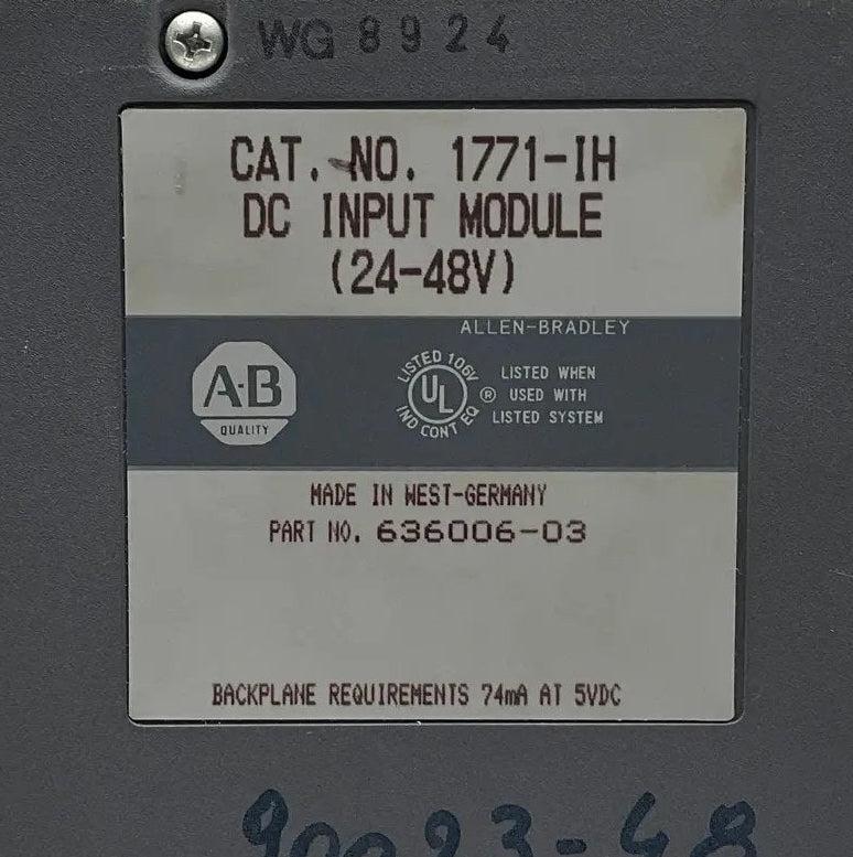 Allen-Bradley 1771-IH DC Input Module-DC Input Module-Used Industrial Parts