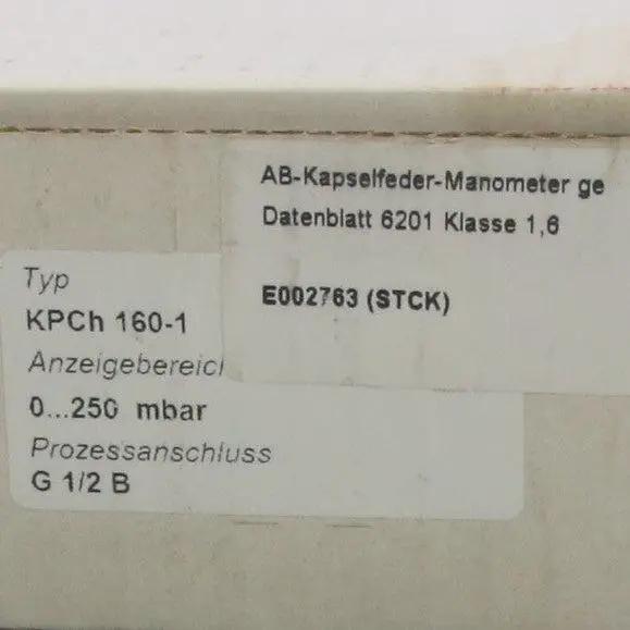 Armaturenbau KPCh 160-1 Capsule Spring Manometer - 0...250 bar-Capsule Spring Manometer-Used Industrial Parts