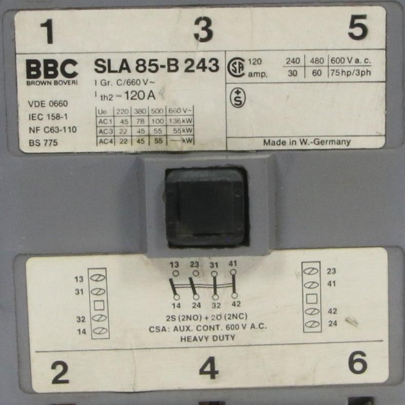 BBC Brown Boveri SLA 85 B 243 Contactor-Contactor-Used Industrial Parts