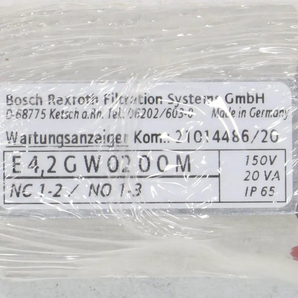 Bosch Rexroth Filtration Systems E4,2GW0200M Maintenance Indicator-Maintenance Indicator-Used Industrial Parts