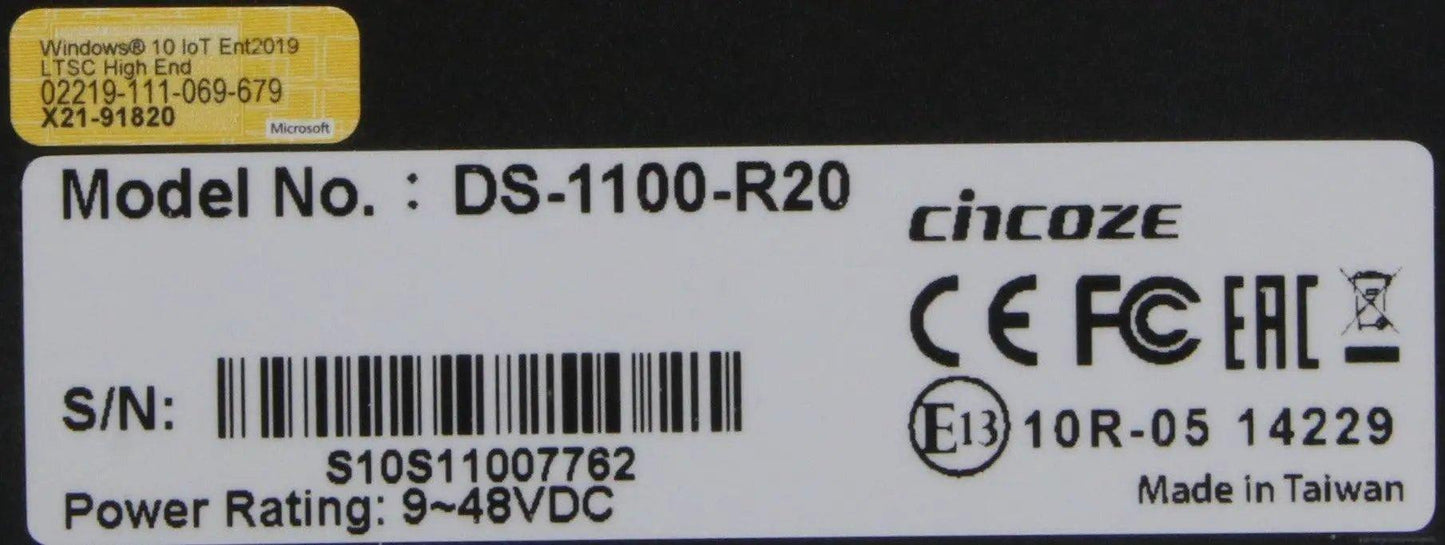 Cincoze DS1100-R20 Fanless Embedded PC-Fanless Embedded PC-Used Industrial Parts