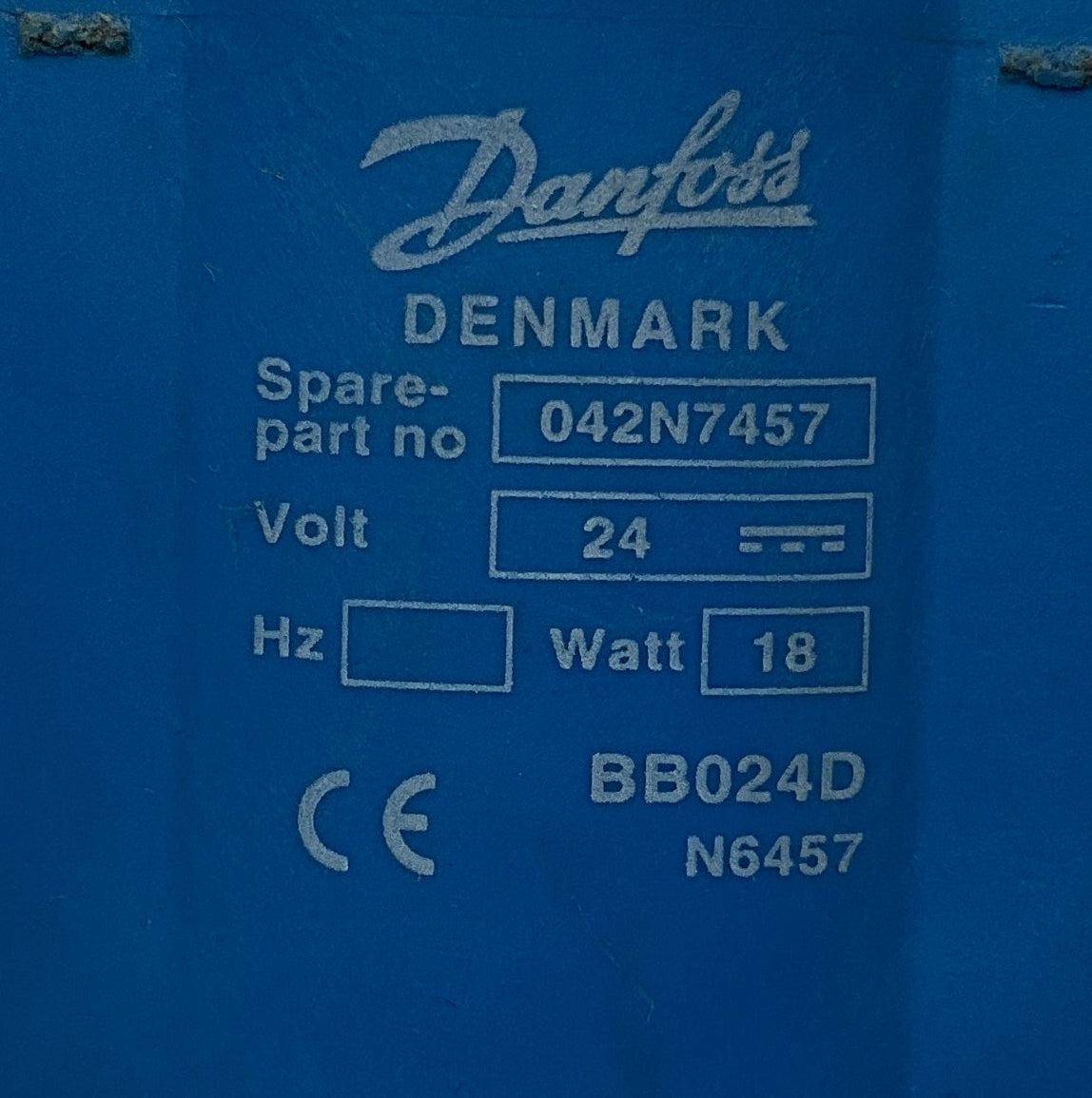 Danfoss 042N7457 Solenoid Coil - 24 V DC-Solenoid Coil-Used Industrial Parts