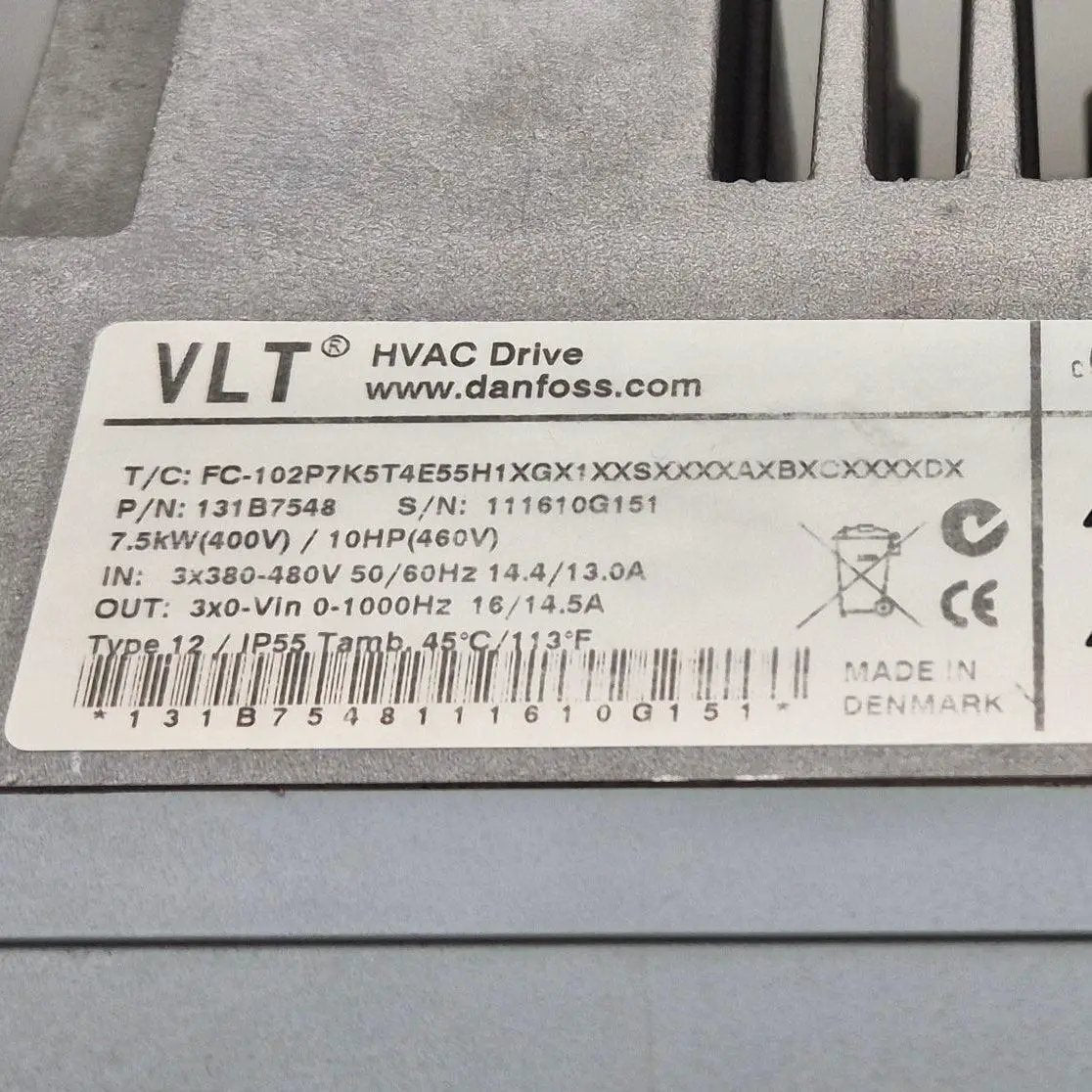 Danfoss 131B7548 VLT HVAC Drive Frequency Converter-Frequency Converter-Used Industrial Parts
