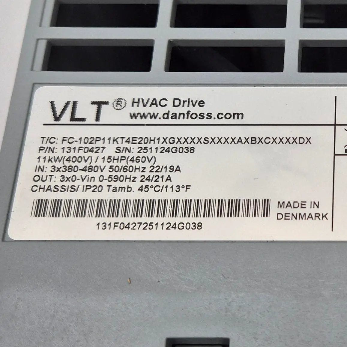 Danfoss 131F0427 VLT HVAC Drive FC-102 Frequency Converter-Frequency Converter-Used Industrial Parts