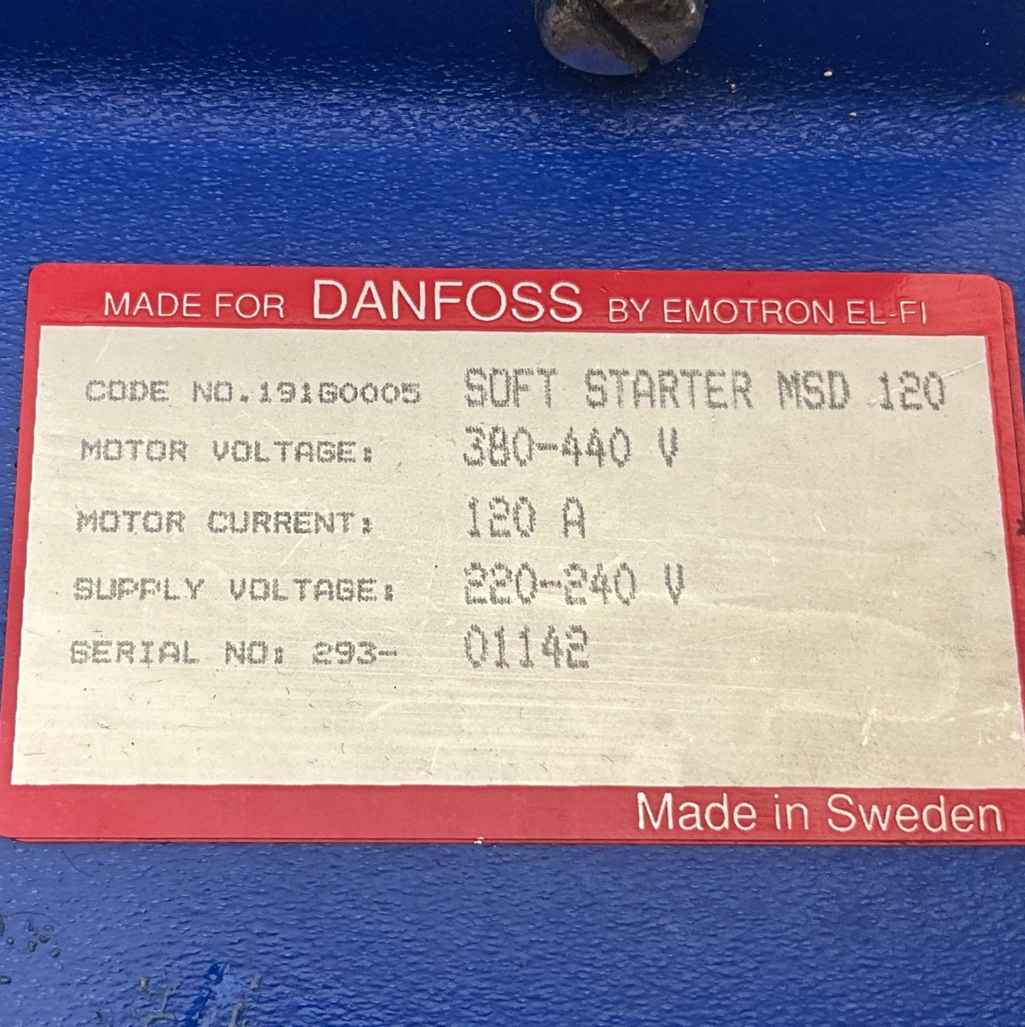 Danfoss MSD 120 Soft Starter - 191G0005-Soft Starter-Used Industrial Parts