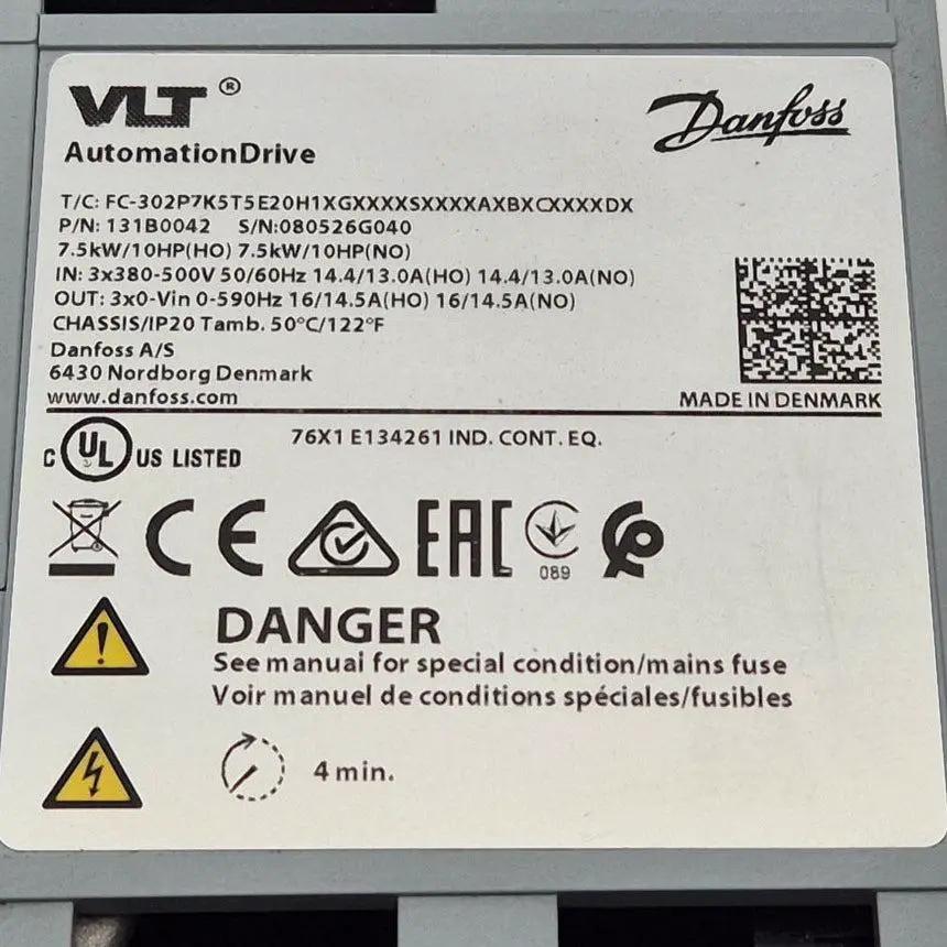 Danfoss VLT Automation Drive - 131B0042 Frequency Converter-Frequency Converter-Used Industrial Parts