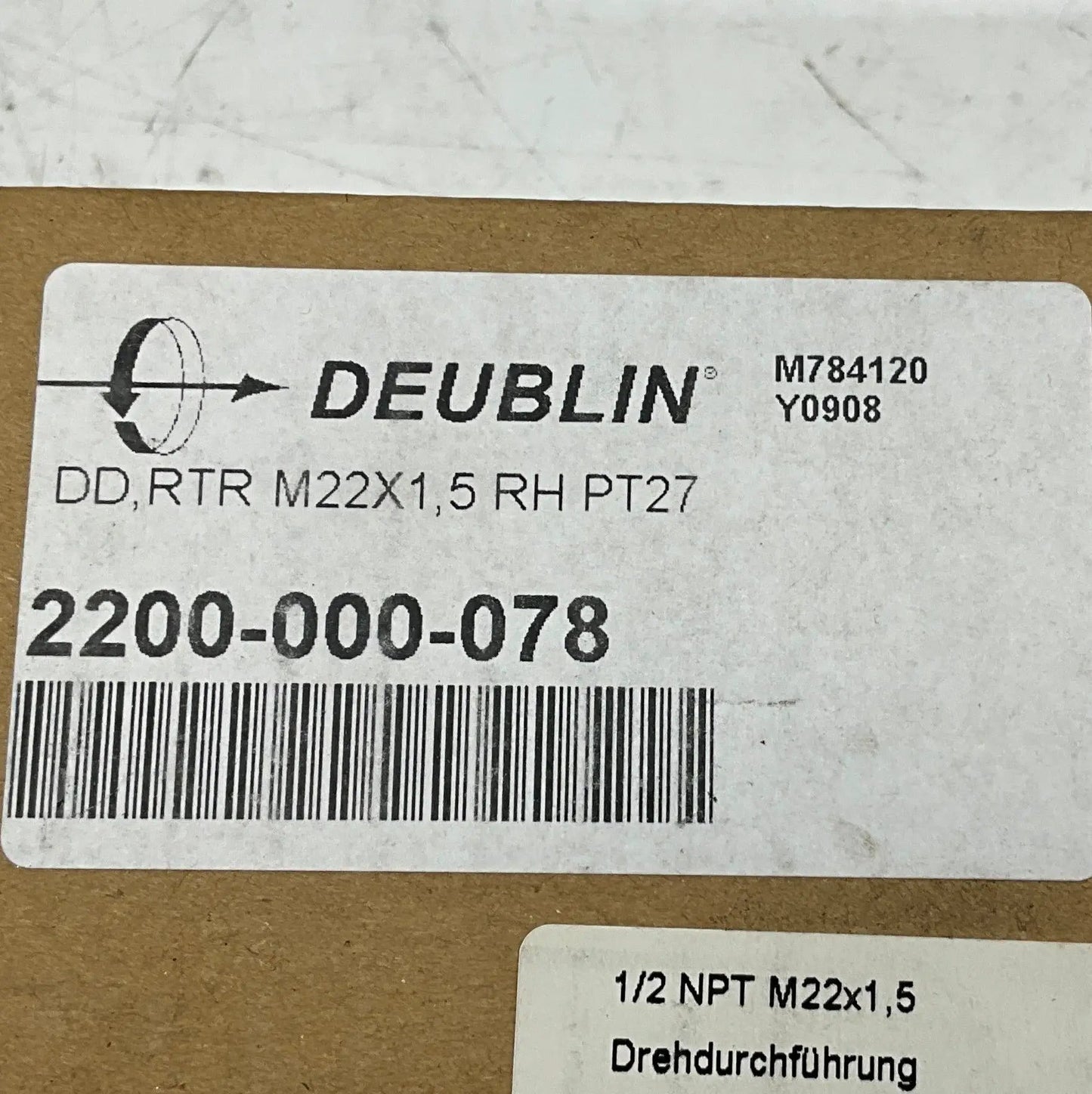 Deublin Single Passage Rotary Union - 2200-000-078-Single Passage Rotary Union-Used Industrial Parts