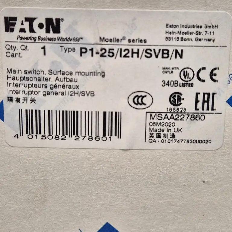 Eaton P1-25/I2H/SVB/N Main Switch-Main Switch-Used Industrial Parts