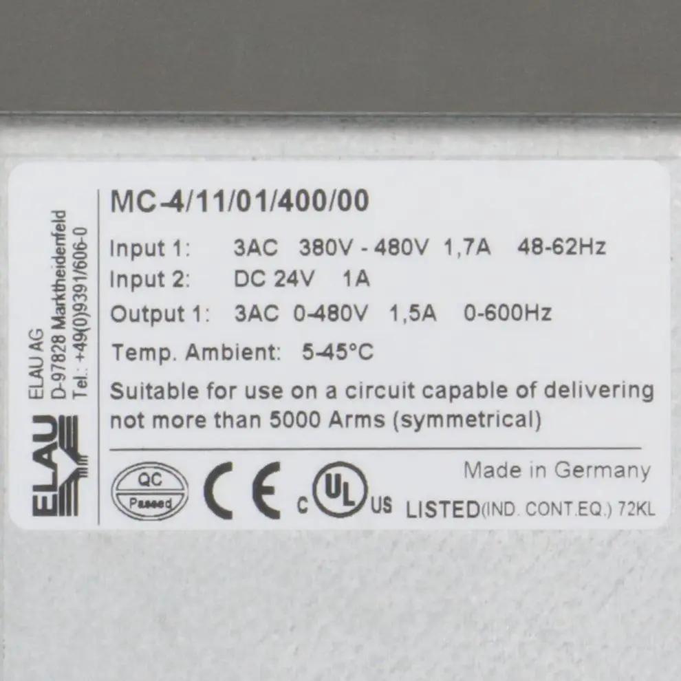 Elau PacDrive MC-4/11/01/400 Servo Drive - HW: E0L503-Servo Drive-Used Industrial Parts