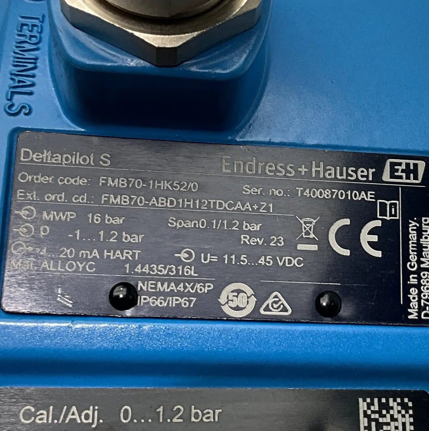 Endress+Hauser Deltapilot S Hydrostatic Level Transmitter-Hydrostatic Level Transmitter-Used Industrial Parts