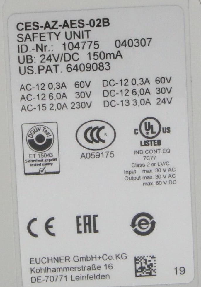 Euchner CES-AZ-AES-02B Safety Unit-Safety Relay-Used Industrial Parts