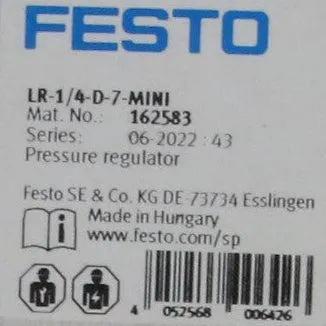 Festo LR-1/4-D-7-MINI Pressure Regulator - 162583-Pressure Regulator-Used Industrial Parts
