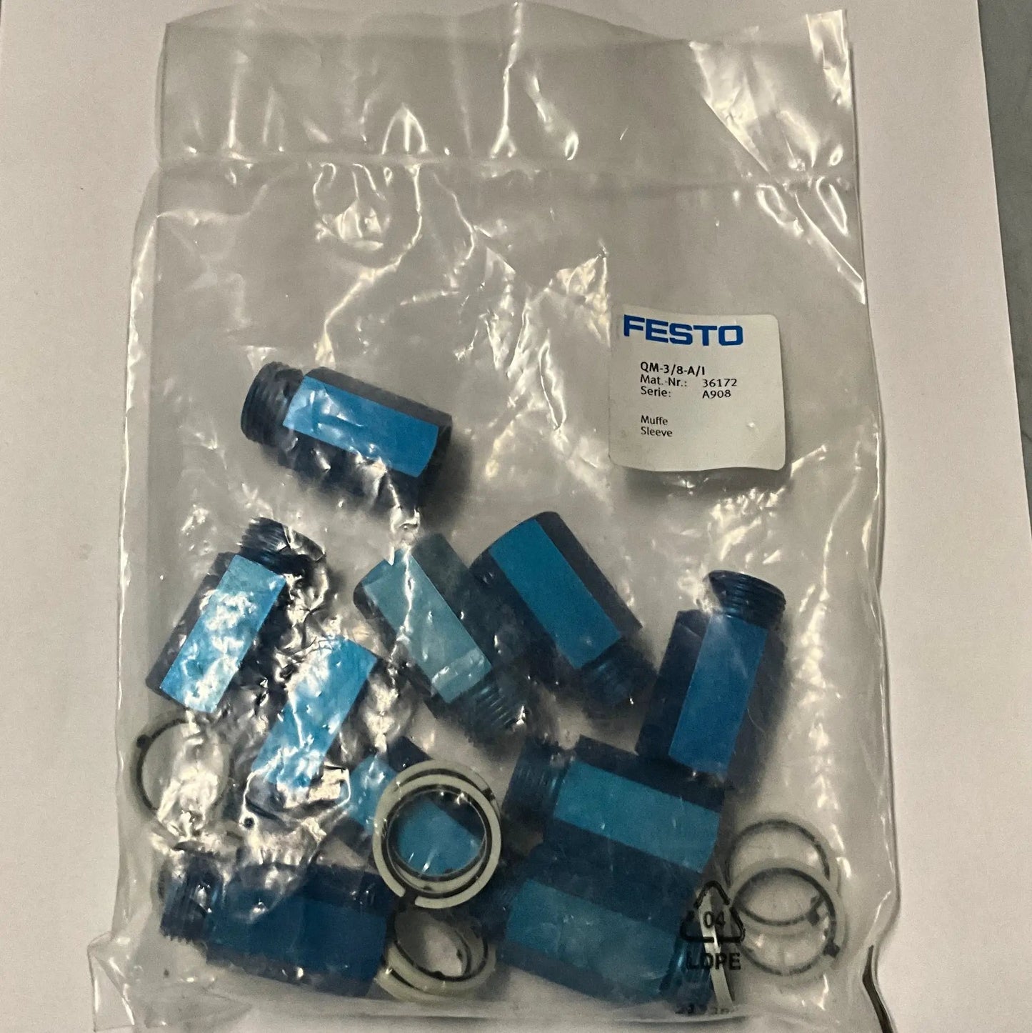 Festo QM-3/8-A/I Pneumatic Tubing Sleeve-Pneumatic Tubing Sleeve-Used Industrial Parts