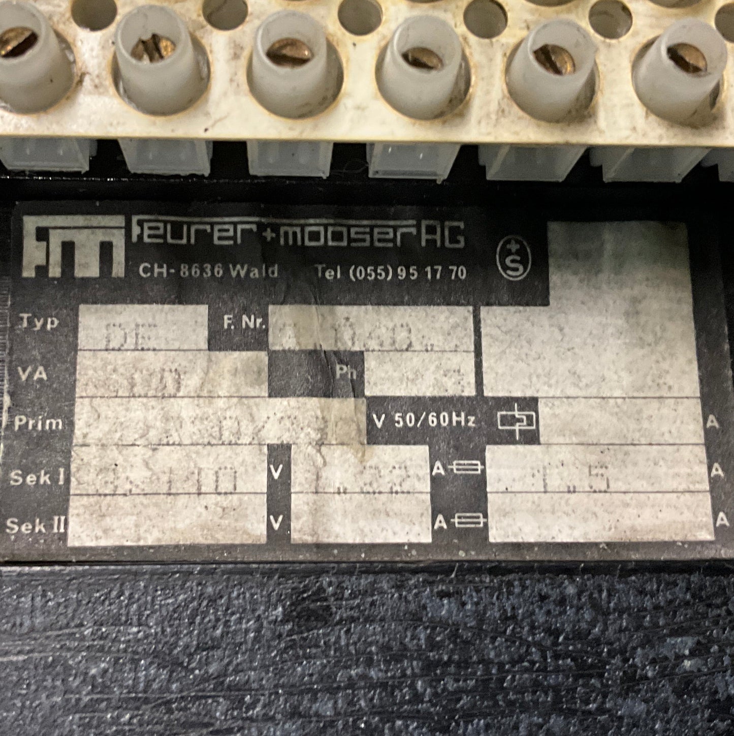 Feurer + Mooser DE 3.060.9 Line Reactor Transformer-Line Reactor Transformer-Used Industrial Parts