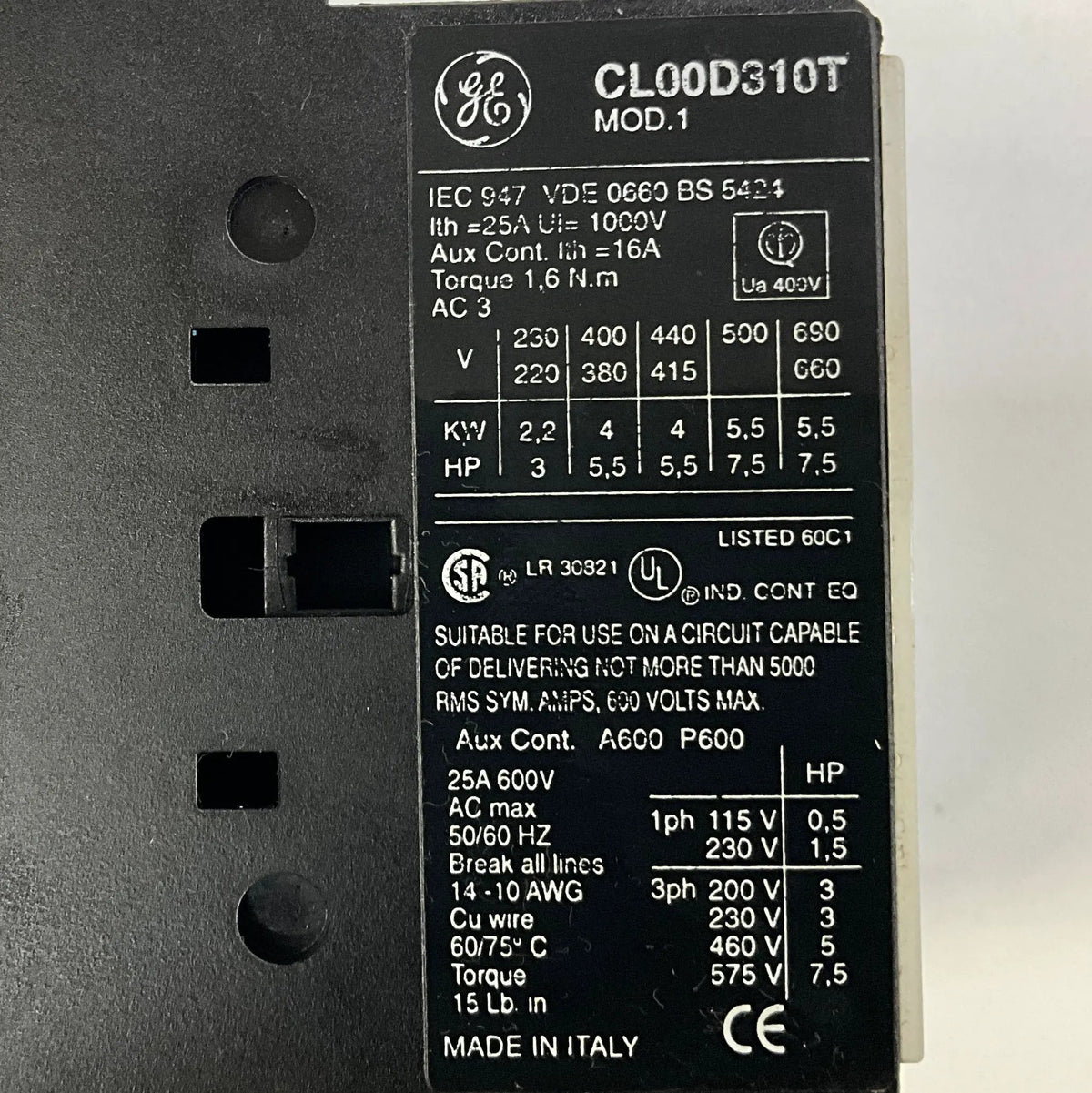 GE General Electric CL00D310T Magnetic Contactor-Magnetic Contactor-Used Industrial Parts
