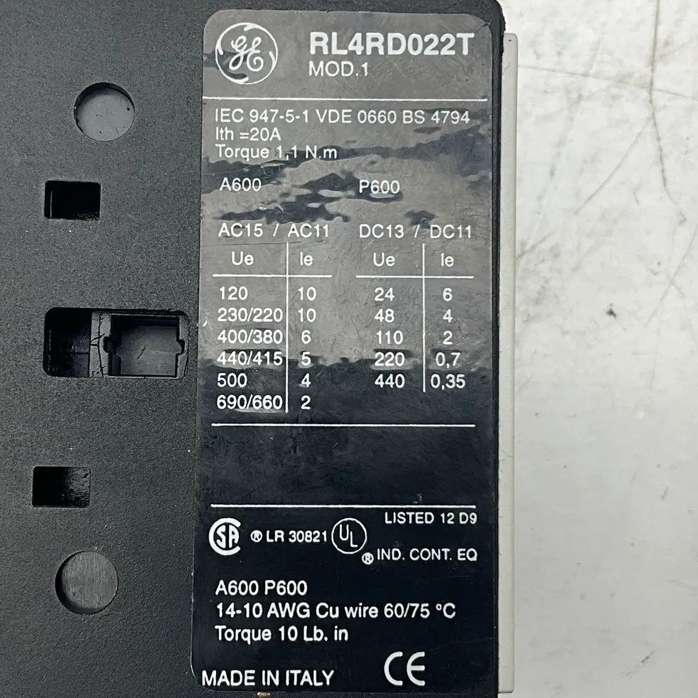 GE General Electric RL4RD022T Contactor-Contactor-Used Industrial Parts