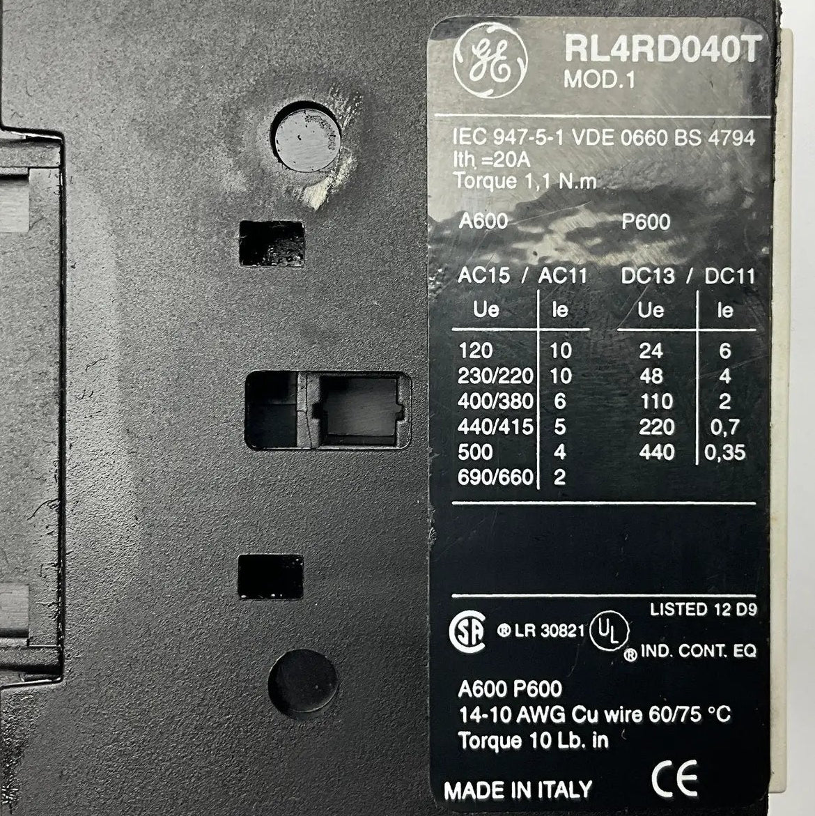 GE General Electric RL4RD040T Contactor-Contactor-Used Industrial Parts