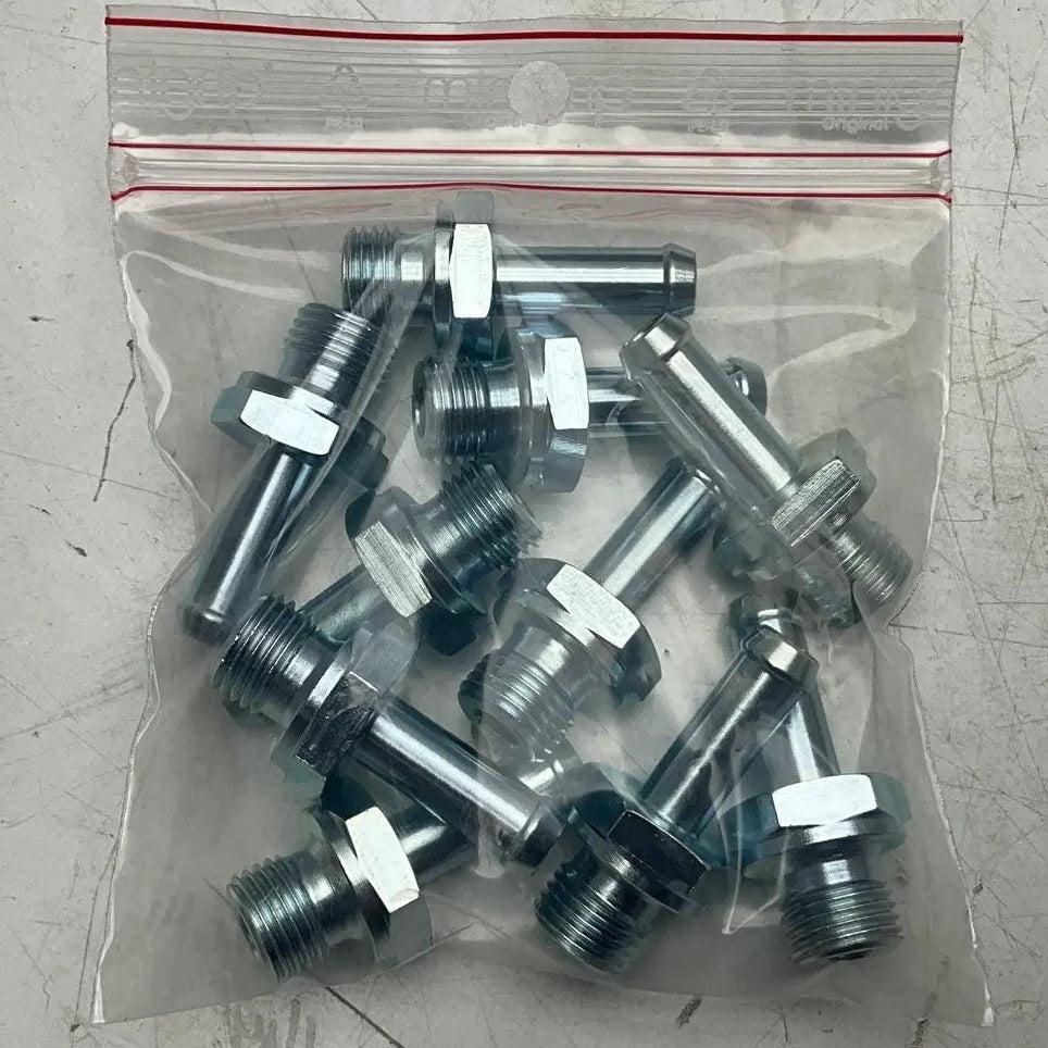 Generic Steel Straight Male Hose Barb Fitting G1/4" x 10/pcs.-Steel Straight Male Hose Barb Fitting-Used Industrial Parts
