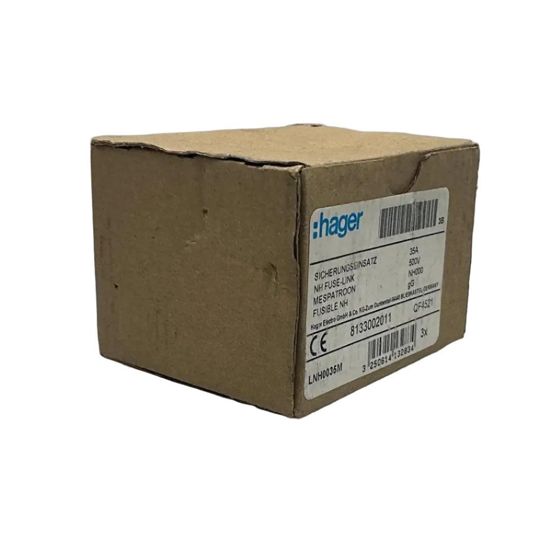 Hager LNH0035M HRC LV Fuse x 3pcs.-HRC LV Fuse-Used Industrial Parts