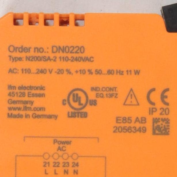IFM Electronic DN0220 Switching Amplifier - N200/SA-2 110-240VAC-Switching Amplifier-Used Industrial Parts