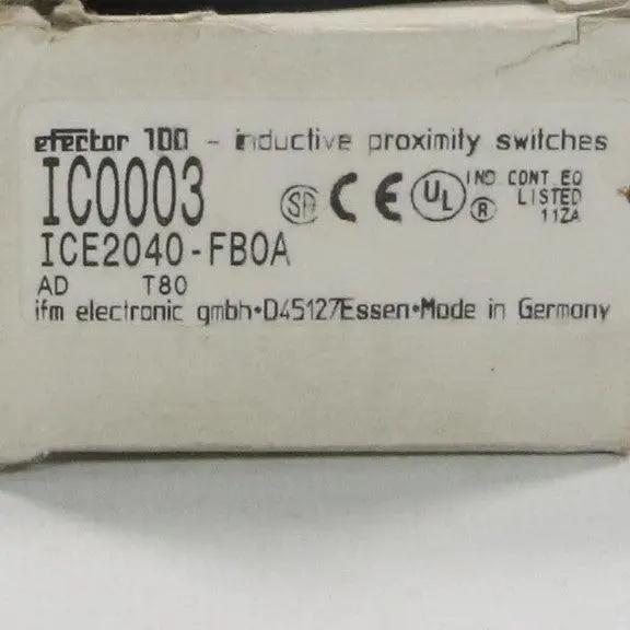 IFM Electronic IC0003 Inductive Sensor - ICE2040-FBOA-Inductive Sensor-Used Industrial Parts