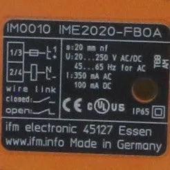 IFM Electronic IM0010 Inductive Sensor - IME2020-FBOA-Inductive Sensor-Used Industrial Parts