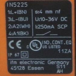 IFM Electronic IN5225 Inductive Valve Position Sensor-Inductive Valve Position Sensor-Used Industrial Parts