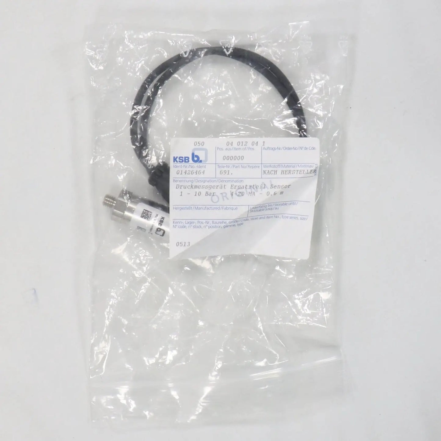 KSB 01146896 Pressure & Vacuum Sensor-Pressure Sensor-Used Industrial Parts