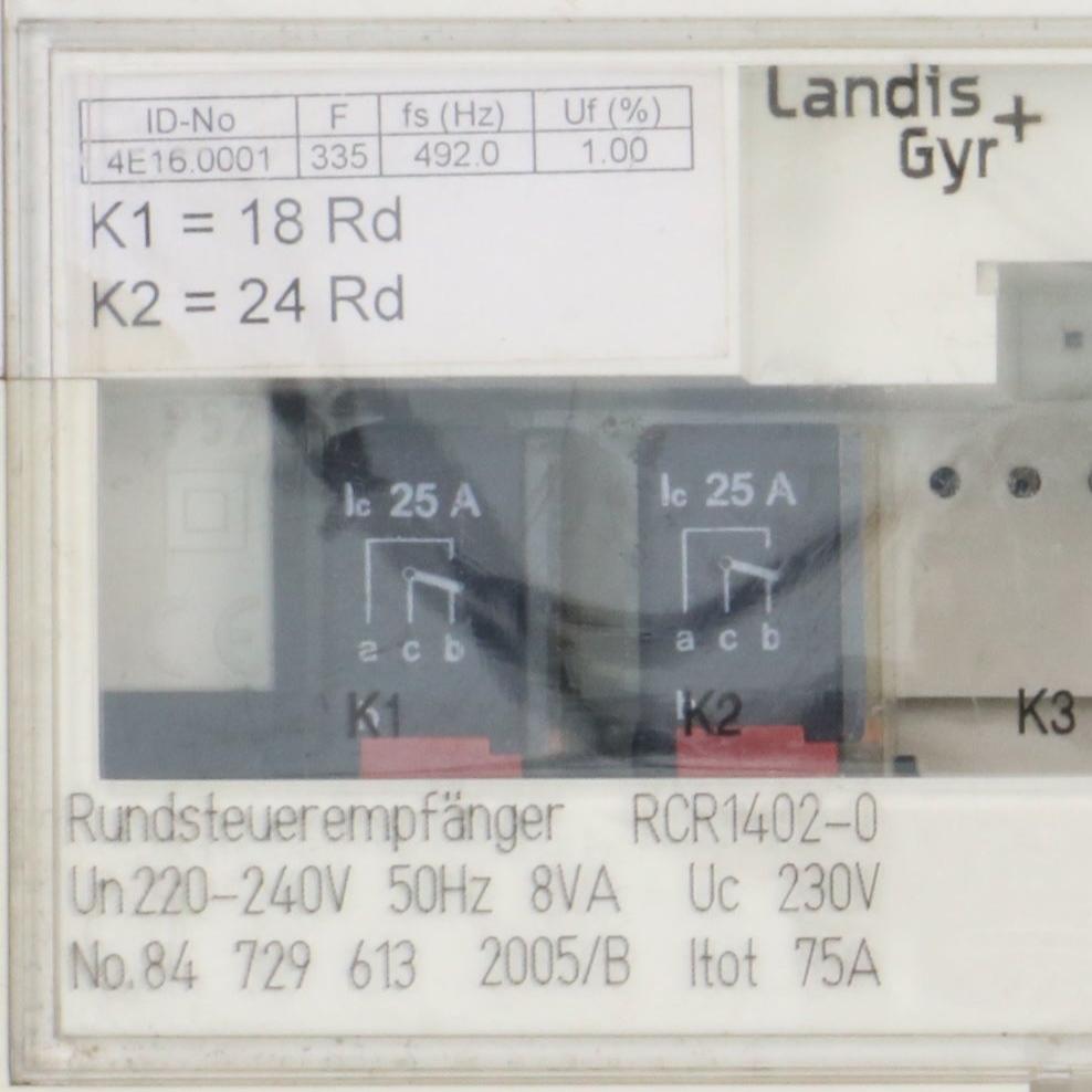 Landis & Gyr RCR1402 0 Ripple Control Receiver-Ripple Control Receiver-Used Industrial Parts