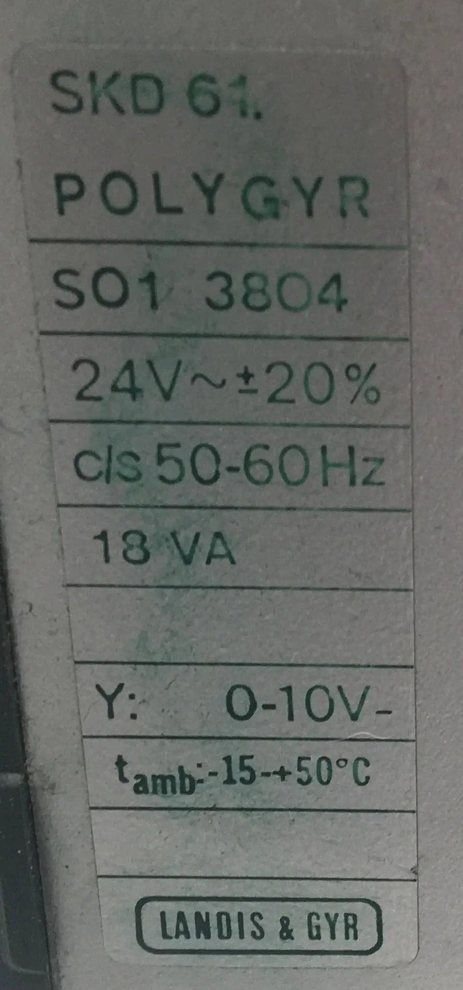 Landis & Gyr SKD61 Electrohydraulic Actuator-Electrohydraulic Actuator-Used Industrial Parts