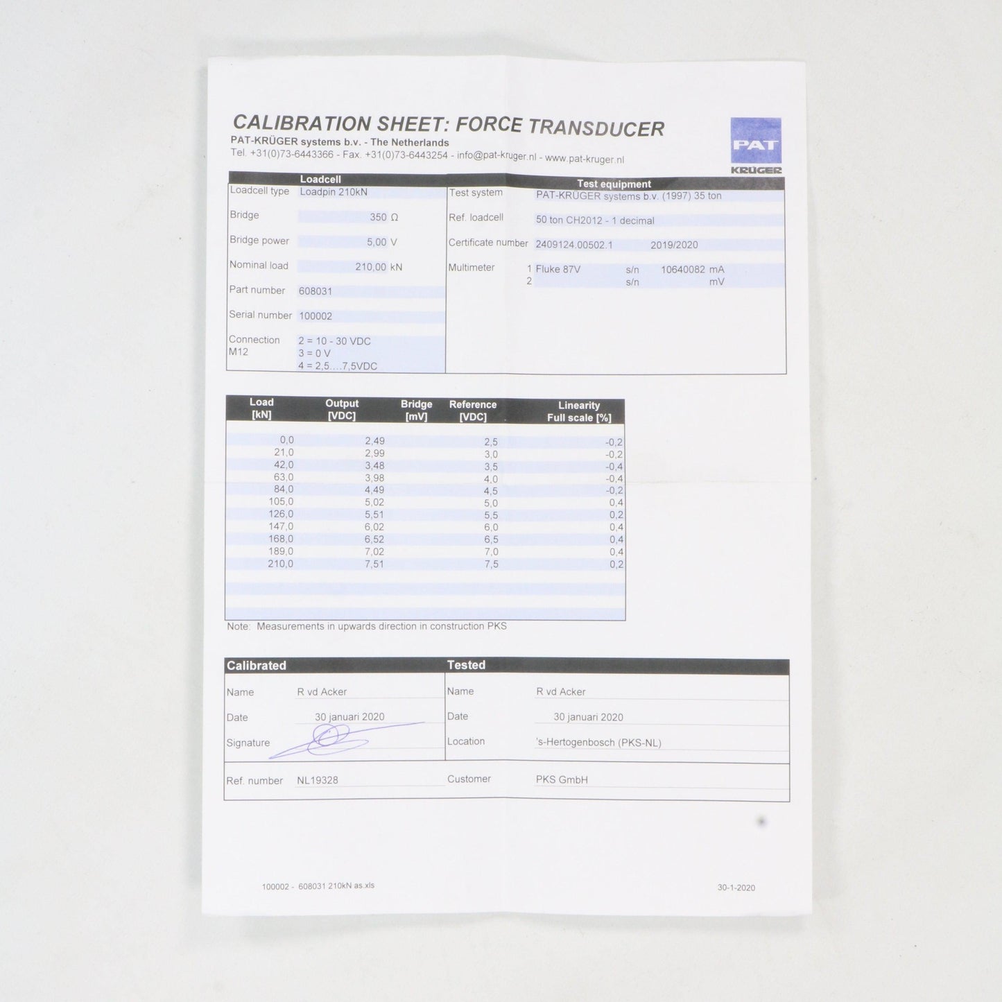 Load Pin/Force Transducer 210kN-Load Pin-Used Industrial Parts