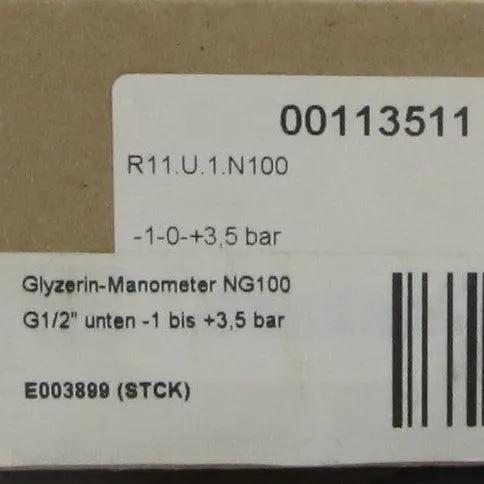 M. Junemann NG100 Manometer -1 to +3.5 bar-Manometer-Used Industrial Parts