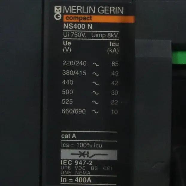 Merlin Gerin Compact NS400N Circuit Breaker & STR 23 SE Trip Unit-Circuit Breaker-Used Industrial Parts