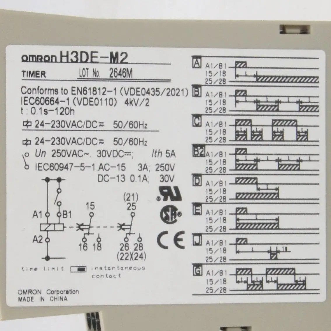 Omron H3DE-M2 Timer Relay-Timer Relay-Used Industrial Parts