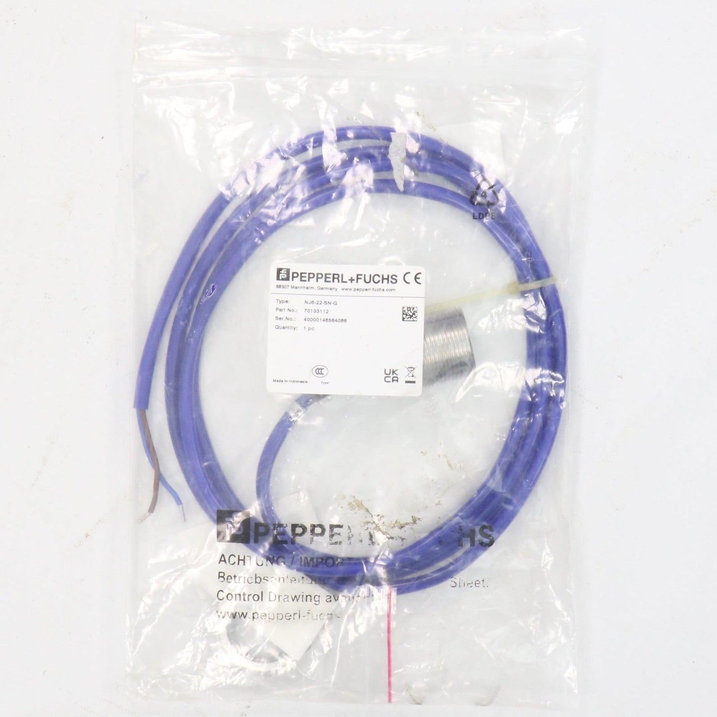 Pepperl + Fuchs NJ6-22-SN-G Inductive Sensor-Inductive Sensor-Used Industrial Parts