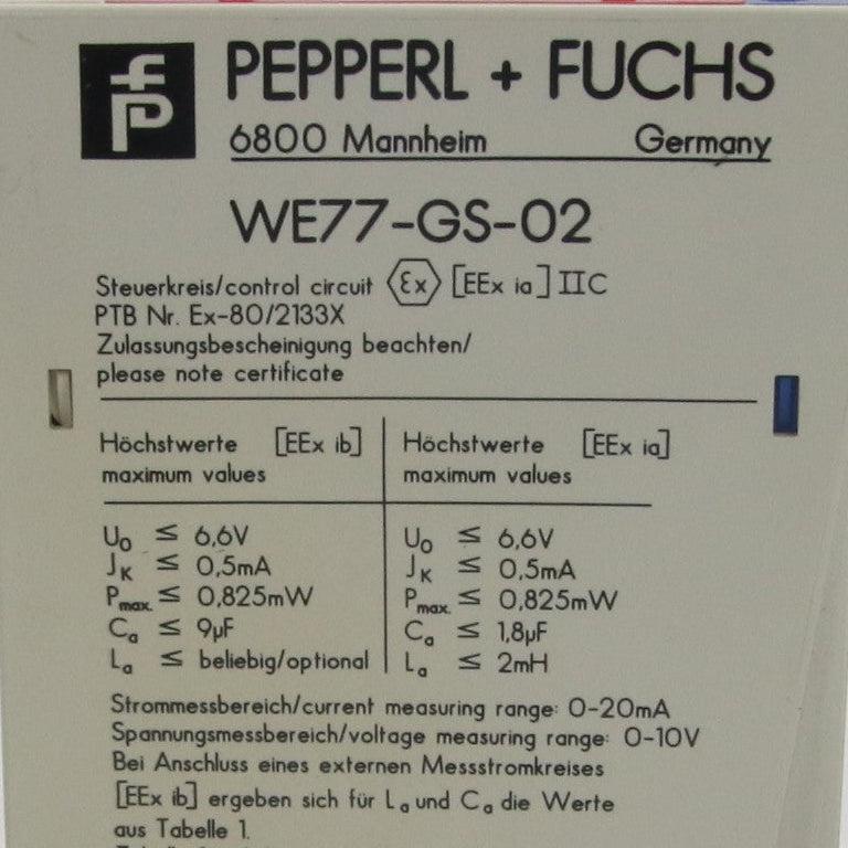 Pepperl + Fuchs WE 77-GS-02 Trip Amplifier - 00364-Trip Amplifier-Used Industrial Parts