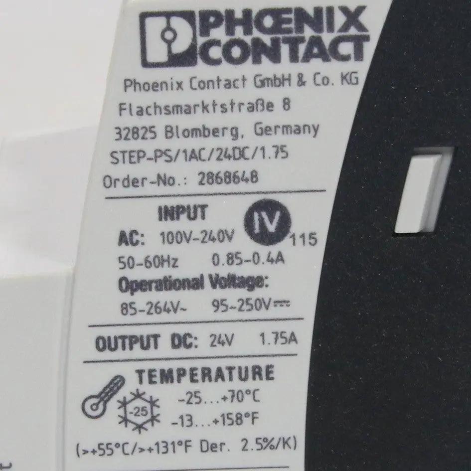 Phoenix Contact STEP - PS/1AC/24DC/1.75 Primary Switched-Mode Power Supply-Primary Switched-Mode Power Supply-Used Industrial Parts