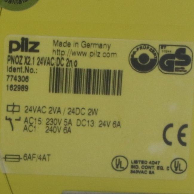 Pilz PNOZ X2 1 24VAC DC 2n o Safety Relay 774306-Safety Relay-Used Industrial Parts