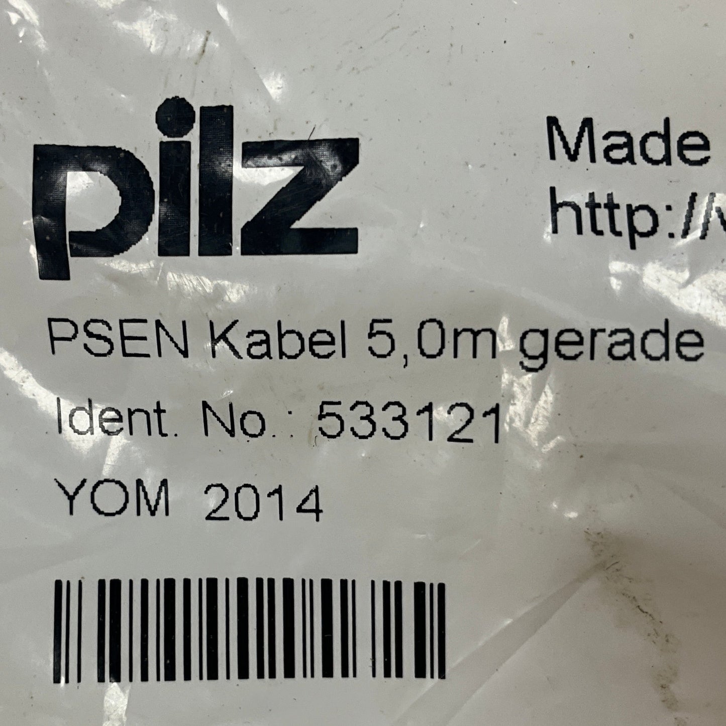 Pilz PSEN Straight Sensor Actuator Cable 533121-Straight Sensor/Actuator Cable-Used Industrial Parts