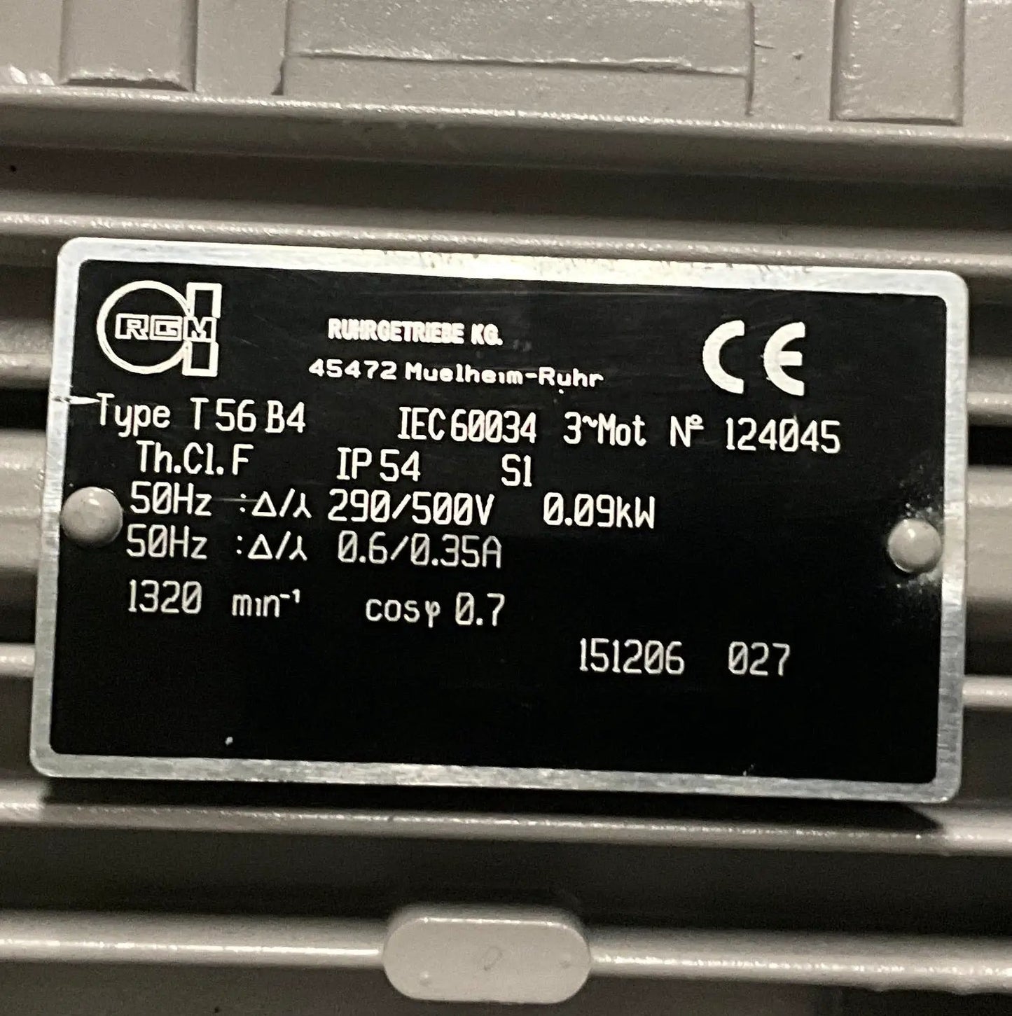RGM Ruhrgetriebe T 56 B4 Gear Motor-Gear Motor-Used Industrial Parts