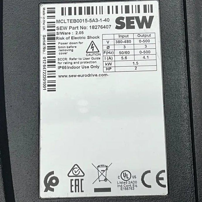 SEW Eurodrive Movitrac LTE-B+ Variable Speed Drive - 1.5 kW-Variable Speed Drive-Used Industrial Parts