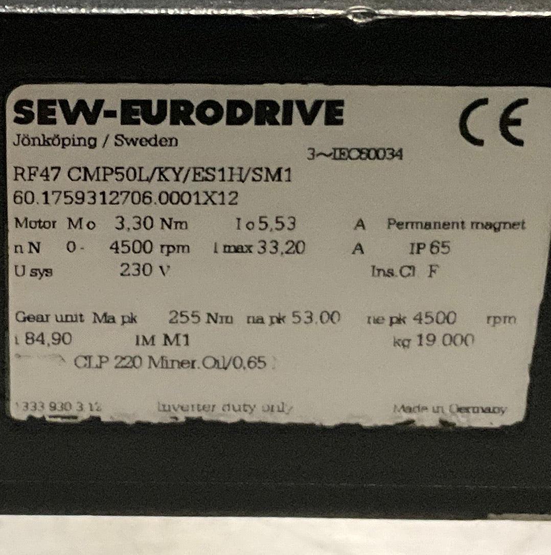 SEW Eurodrive RF47 CMP50L/KY/ES111/SM1 Gear Motor-Gear Motor-Used Industrial Parts
