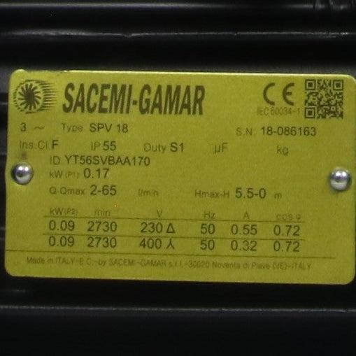 Sacemi-Gamar SPV 18 Immersion Coolant Pump-Immersion Coolant Pump-Used Industrial Parts