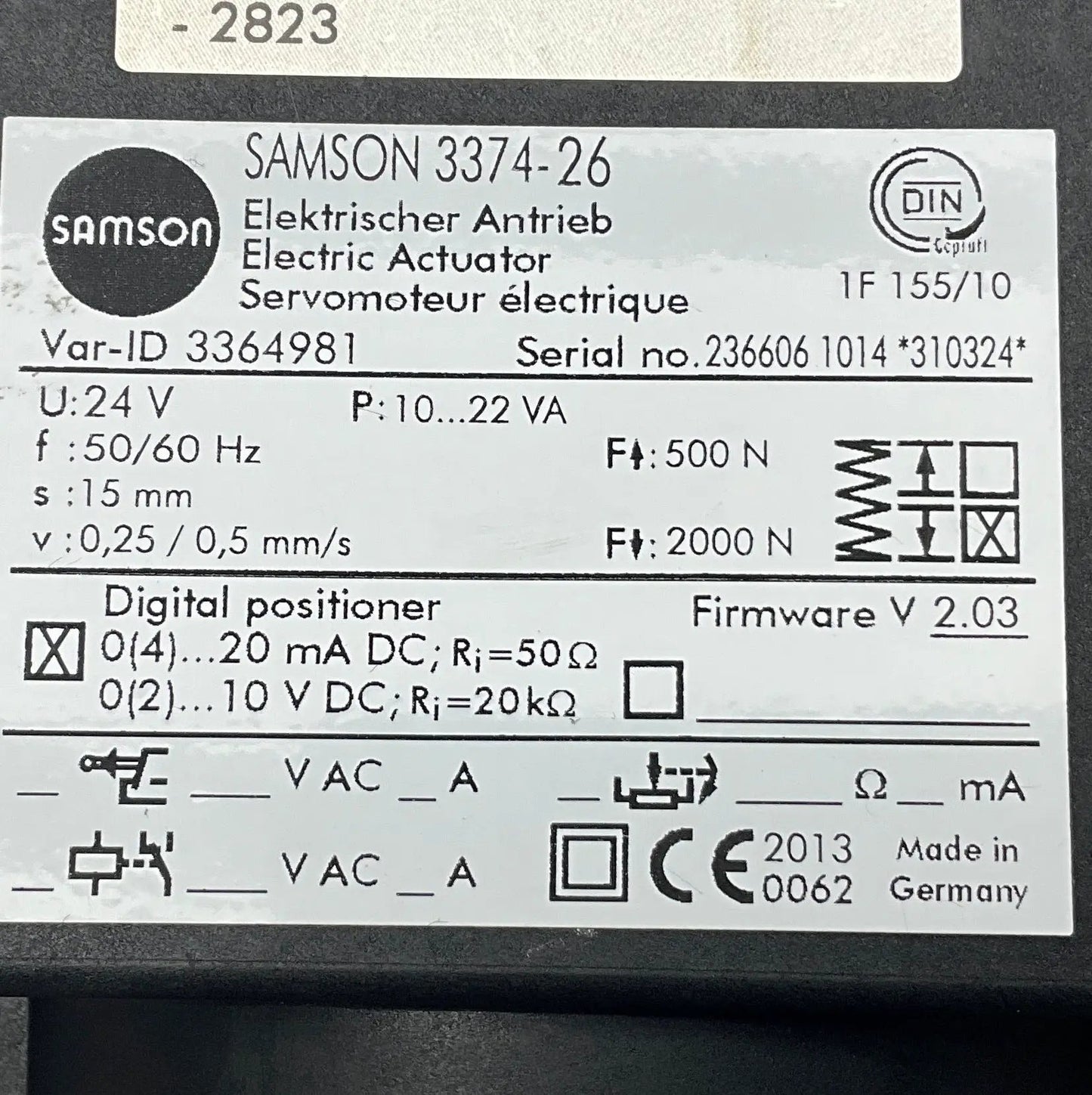 Samson 3374-26 Electric Actuator-Electric Actuator-Used Industrial Parts