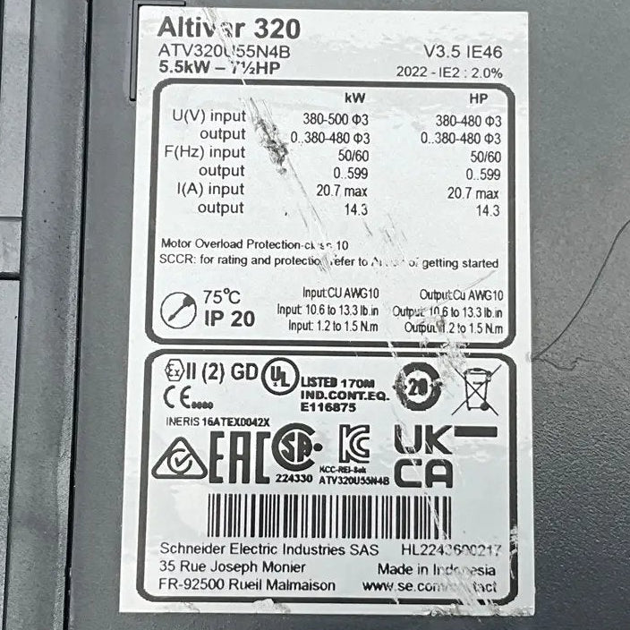 Schneider Electric Altivar 320 Inverter - ATV320U55N4B-Used Industrial Parts